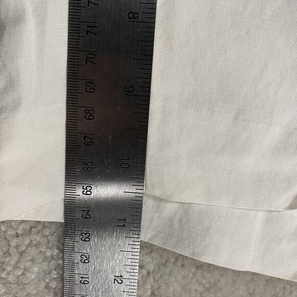 VTG Polo Ralph Lauren Shorts Mens 38 White Linen Silk Pleated Chino Summer - Picture 8 of 10